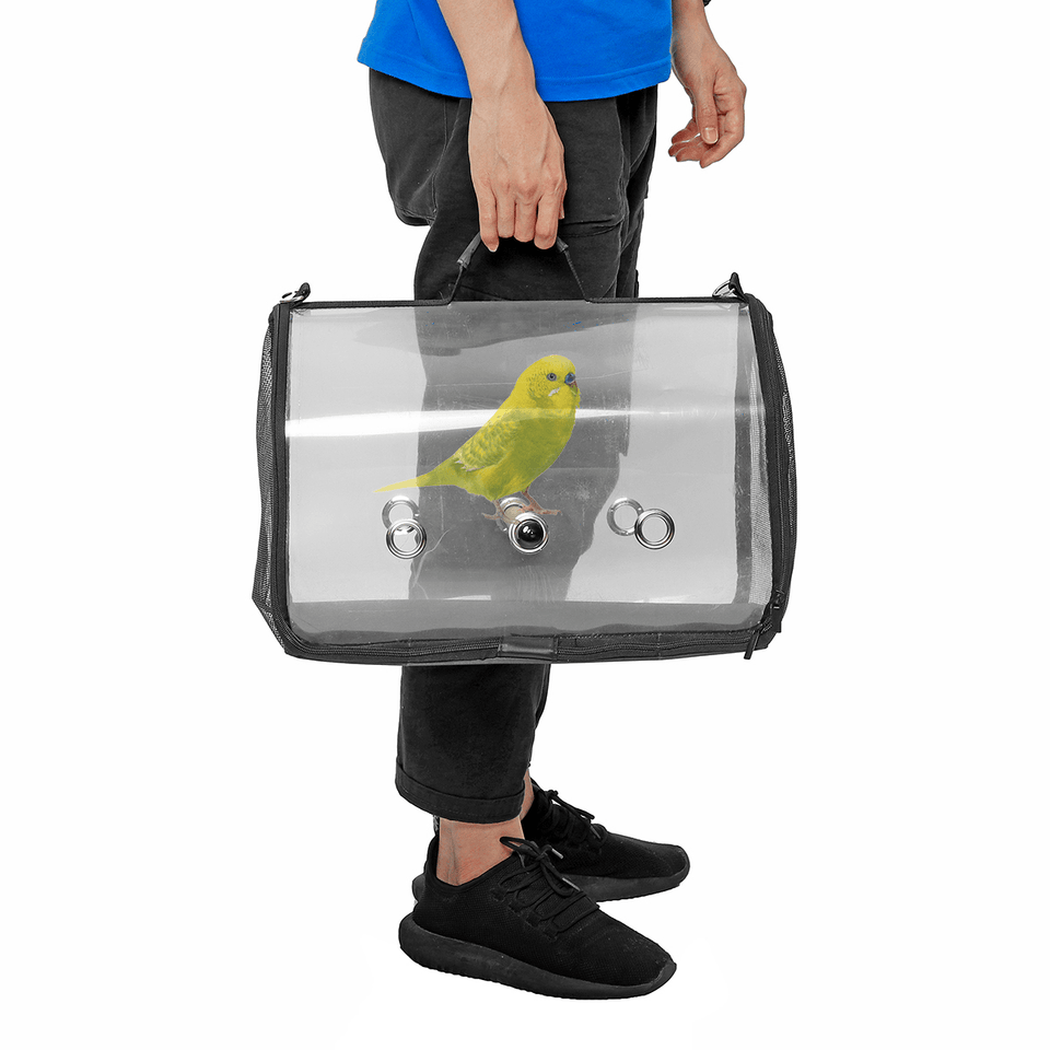 Transparent Handbag Travel Backpack Bird Carrier Cage Nest Pet Parrot Breathable