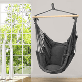 Deluxe Hanging Hammock Chair Swing INCLUDES Soft Cushions Outdoor Camping Frame