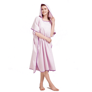 Adult Wearable Bathrobe Beach Towel Quick Drying Hooded Changing Robe Sunscreen Cloak Bath Towel Poncho Microfiber Surf Swimsuit Cloak