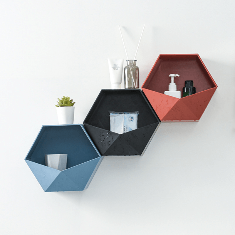 Nordic Wind Geometric Shelf Household Bookshelf Kitchen Plastic Food Storage Case Dried Fruit Snack Box Home Decorations