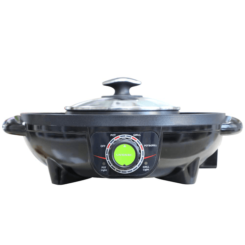 LIVEN 1300W Electric Grill with Hot Pot from Non-Stick 3 Gear Adjustment