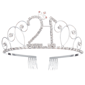 Crystal Birthday Crown Girl Tiara Princess Crown Hair Accessories Happy Birthday Cake Decorations