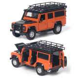 1:32 Alloy Land Rovers Defenders Rear Wheel Pull Back Diecast Car Model Toy with Sound Light for Gift Collection