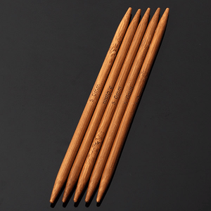 55Pcs 11 Sizes Carbonized Bamboo Double Pointed Knitting Needles Hat Sweater Scarf Crochet Hook