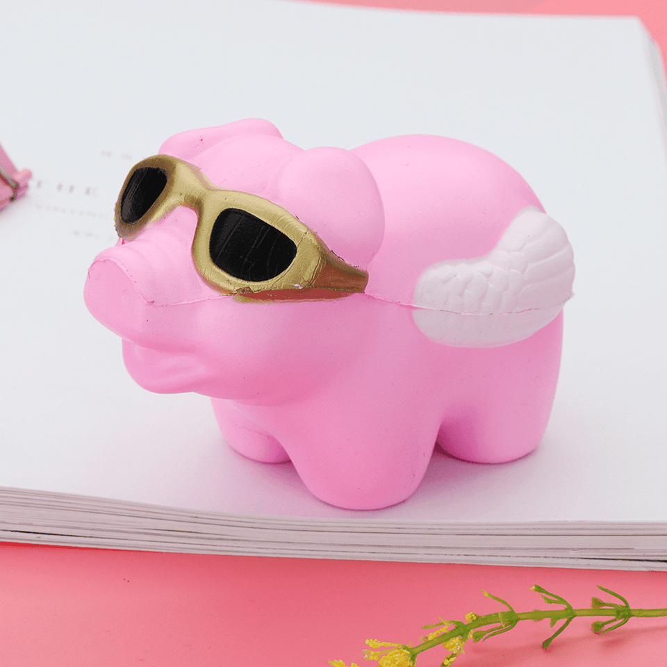 Glasses Piggy Squishy 18CM Slow Rising with Packaging Collection Gift Soft Toy