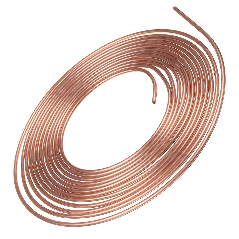 Roll Copper Steel 25 Ft. 3/16" Brake Line Pipe Tubing with 20 Pcs Kit Fittings Brake Female Male Nut