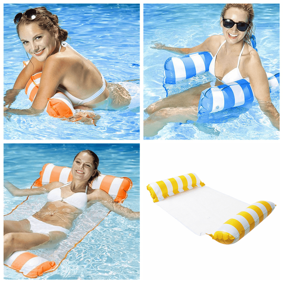 Inflatable Swimming Floating Chair Foldable Sleeping Lounger Summer Air Hammock Sun Lounges