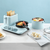 Donlim DL-3405 Multifunktions-Toaster, Frühstücksmaschine, Sandwich-Backofen, Omelett-Bratpfanne, Mini-Multikocher, Eierkocher, Dampfgarer
