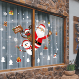 Miico SK9241 Christmas Sticker Cartoon Santa Claus Pattern Wall Stickers Removable for Room Decoration