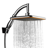 9 Inch Square Thin Rotatable Top Rain Shower Head Stainless Steel Water Saving Pressure Sprayer