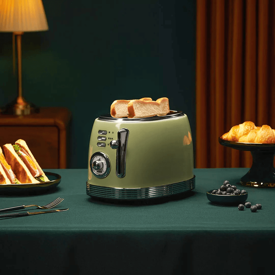 OCOOKER CR-DSL01 Automatischer Toaster, doppelseitiges Backen, Auftauen, automatische Abschaltung, 800 W