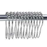 12Pcs Stainless Steel Shower Curtain Hooks Rings Rods for Bathroom