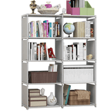 Double Row Bookshelf Simple Floor Shelf Children'S Bookcase Student Bookcase Multi-Layer Reinforced Storage Cabinet for Home Office