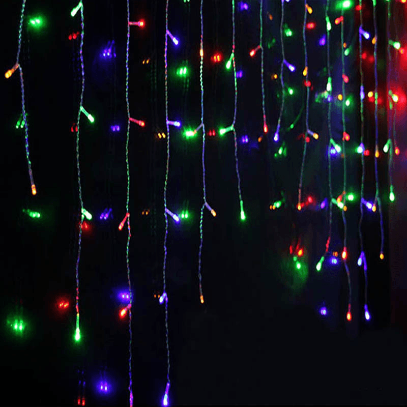 Christmas 4M 96 LED Indoor Outdoor String Light 110-220V Curtain Icicle Drop LED Party Garden Stage Decor