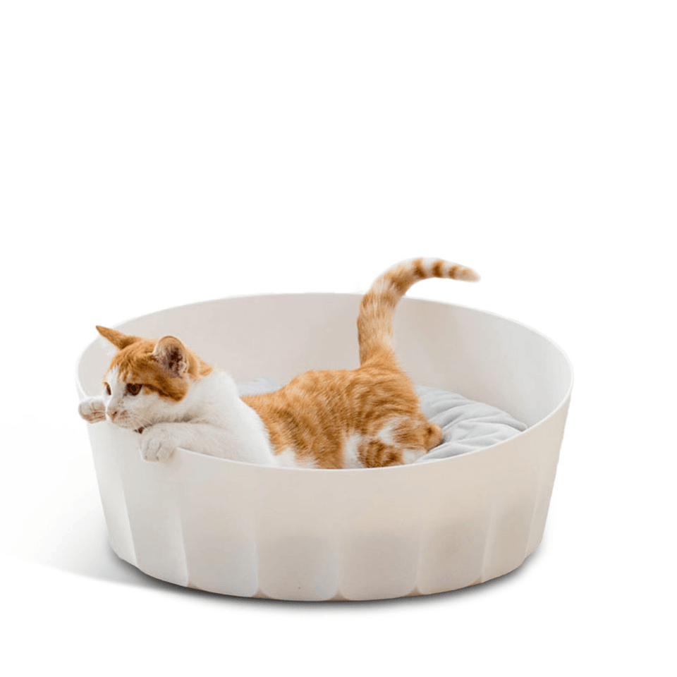 Jordan&Judy White round Pet Cat Nest Sleeping House Bed Washable Soft Material From