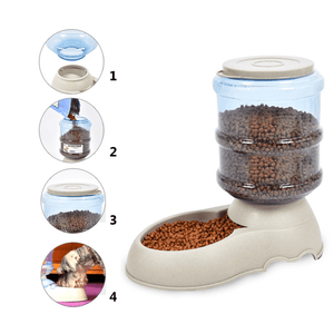 3.75L Portable Automatic Pet Dog Food Water Bottle Dispenser Dish Bowl Feeder