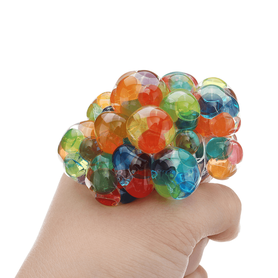 Squishy Multicolor Mesh Stress Relief Toy Ball Squeeze Stressball Party Bag