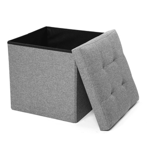 2-In-1 Storage Box Stool Multifunctional Folding Sofa Ottoman Footrest Footstool Square Chair for Home Office