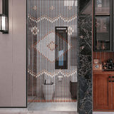 31 Line Wave Handmade Fly Screen Wooden Beads Curtain Wooden Door Curtain Blinds for Porch Bedroom Living Room Divider