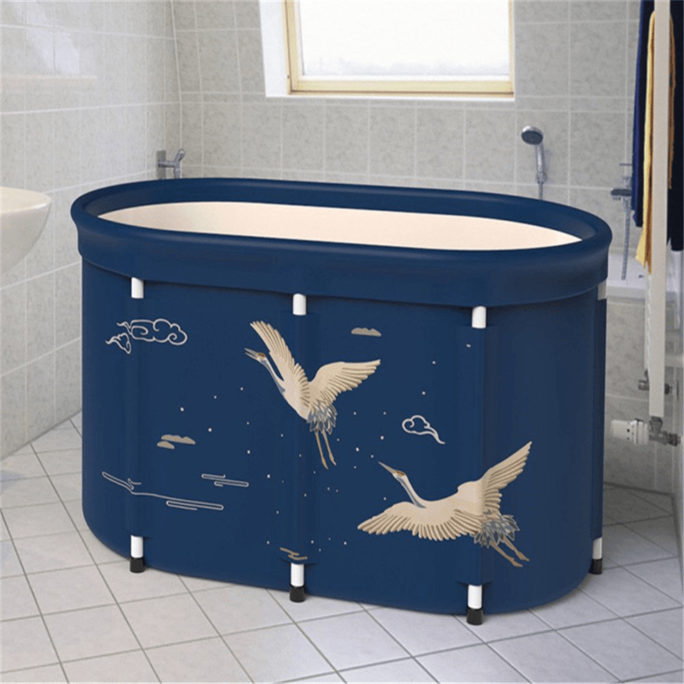 Portable Adult Thickened Folding Bathtub Household Large Bathtub Steaming Room Sauna Bath Barrel with Lid