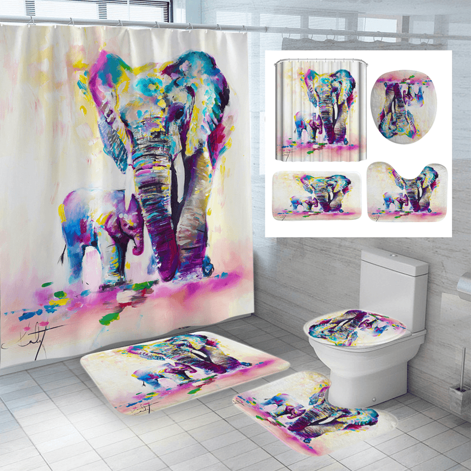 3D Shower Curtain Digital Printing Waterproof Polyester for Bathroom