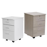3-Drawer Rolling Storage Cabinet Office Supply Printer Cart Nightstand with Lock