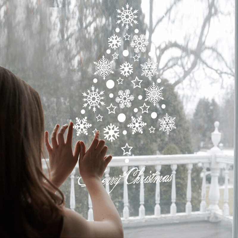 Miico SK6012 Christmas Sticker Snowflake Pattern Wall Stickers for Home Decoration Removable