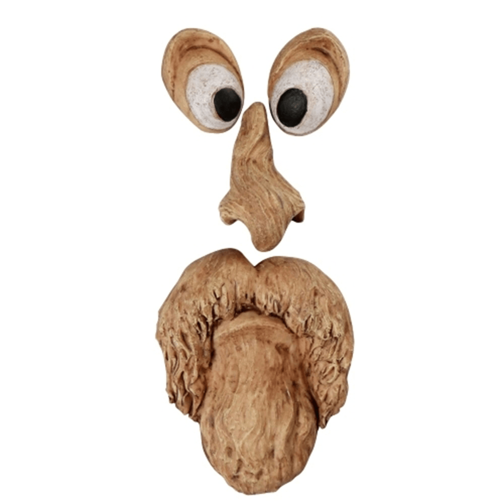Bark Ghost Face Facial Features Decoration Easter Outdoor Creative Props Funny Face Shaped Tree Monsters Ornaments Decor