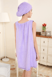 Honana BX-R972 Absorbs Bath Cozy Microfiber Women Skirt Bath Towel Bathrobe with Bath Cap