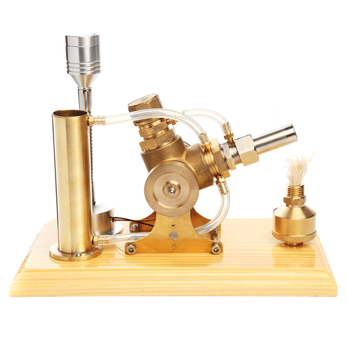 Vollmessing-Luft-Stirlingmotor-Modell, 3000 U/min, mit LED-Lampe, Geschenkkollektion