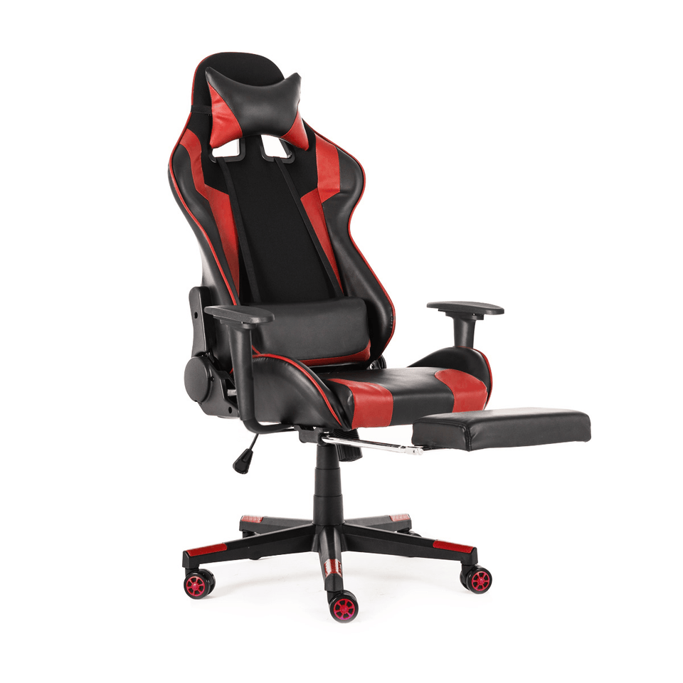 Ergonomic High Back Office Chair Racing Style Reclining Chair Adjustable Rotating Lift Chair PU Leather Gaming Chair Laptop Desk Chair with Footrest