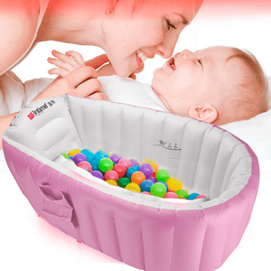 Portable Baby Inflatable Bathtub Thickening Folding Washbowl Tub-Pink/Blue