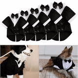Big Pet Dog Cat Clothes Big Dog Bow Tie Shirts Wedding Suit Clothes Costume Collared Shirt Jumpsuit
