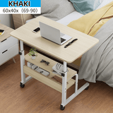 Computer Laptop Desk Adjustable Height Moveable Bed Side Writing Study Table Bookshelf with Storage Racks Home Office Furniture