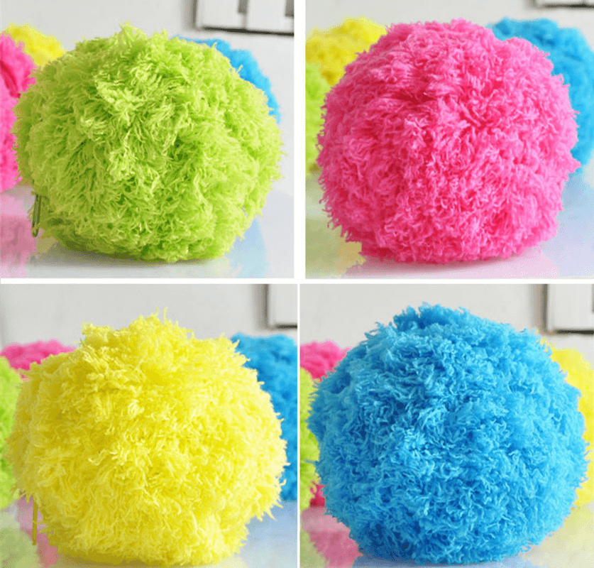 Microfiber Mop Rolling Ball Sweep Robots Automatic Vacuum Cleaner Plush Electronic Toys Random Color