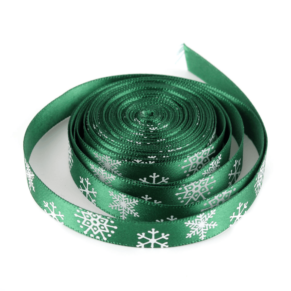 5 Yard 10Mm Printed Merry Christmas Tree Grosgrain Ribbon DIY Craft