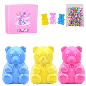 Areedy Bear Slime Simulation Bear and Sugar Cubes and Bear Accessories with Color Box Set Indoor Toys
