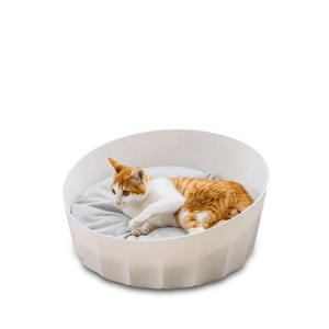 Jordan&Judy White round Pet Cat Nest Sleeping House Bed Washable Soft Material From