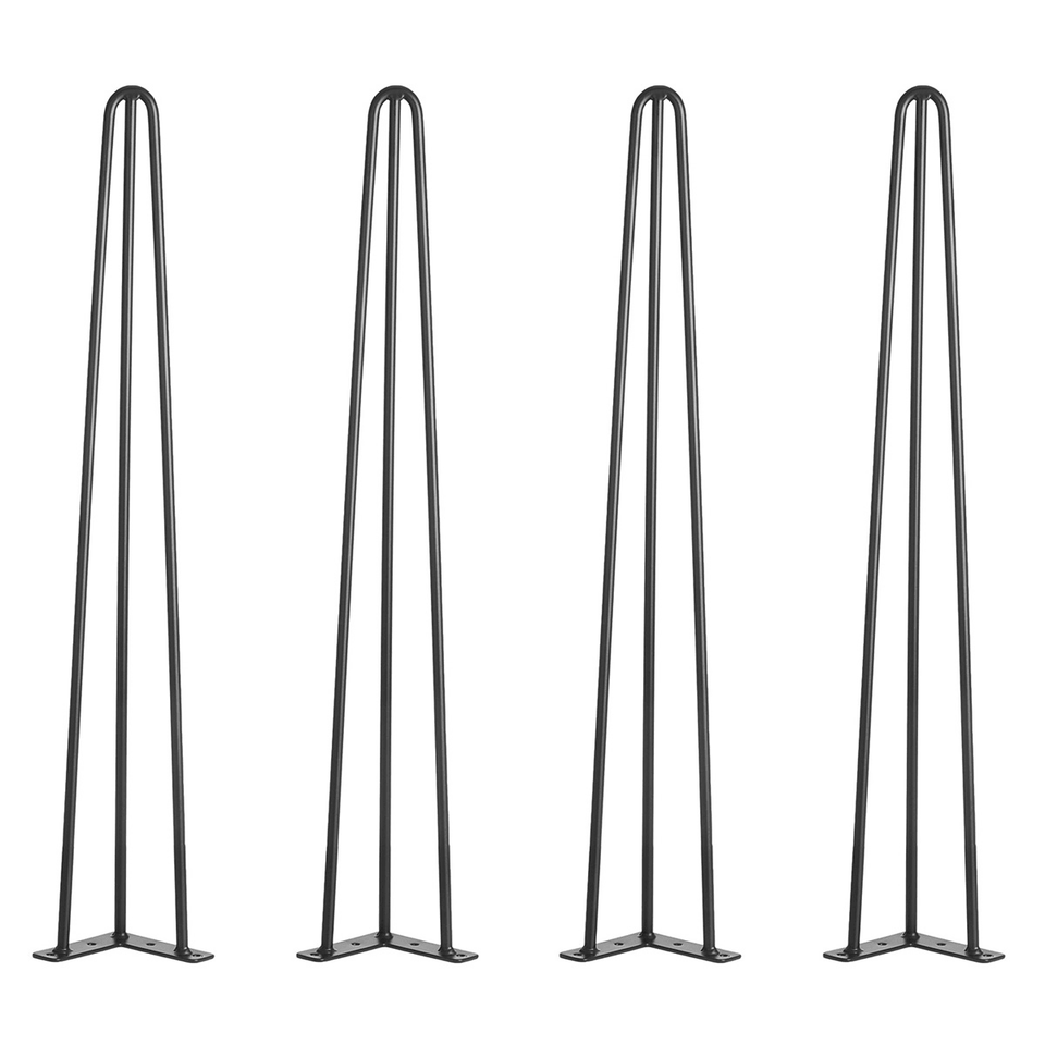 4Pcs Hairpin Legs Set Simple Triangle Shape Metal 3 Rods Desk Chair DIY Leg Accessories Set for Home Office Decoration