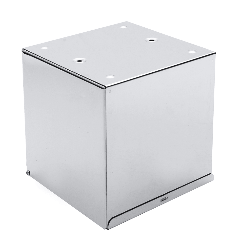 Chrome Coloured Cube Square Tissue Box Holder Cover Box Napkin Bathroom Organizer