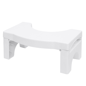 Foldable Toilet Stool Potty Chair Plastic Non-Slip Bathroom White Sit Footstool Decorations