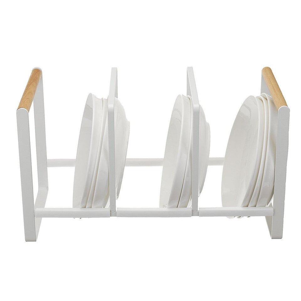 Kitchen Dish Plate Drying Rack Storage Drainer Tray Holder Organiser Stand White