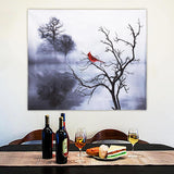 Modern Red Bird Tree Canvas Oil Printed Paintings Home Wall Art Decor Unframed Decorations
