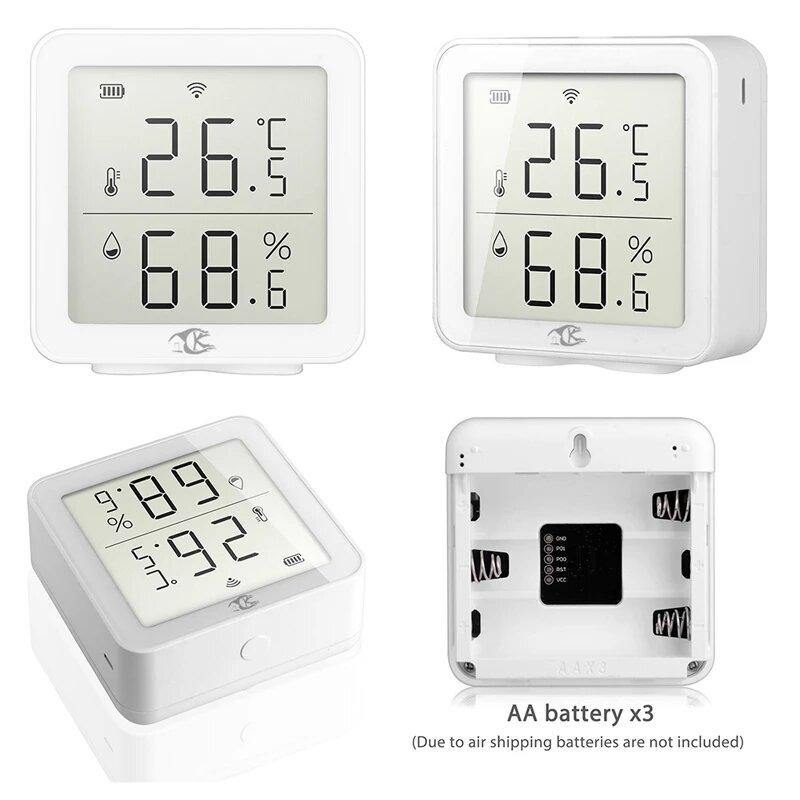 Tuya WIFI Temperature Humidity Smart Sensor Clock Digital Display Remote Control Thermometer Support Alexa Google Assistant