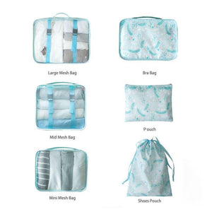 6Pcs Spring Travel Storage Bags Set Portable Tidy Suitcase Organizer Clothes Packing
