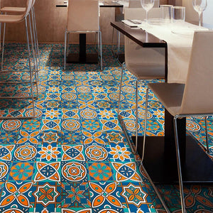 3D Retro Creative Pattern Floor Tile Sticker Diagonal Desk Wardrobe Art Mural DIY Decoration Waterproof Wall Sticker Floor Sticker