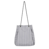 Stripe Women Backpack Cotton Shoulder Bag6333