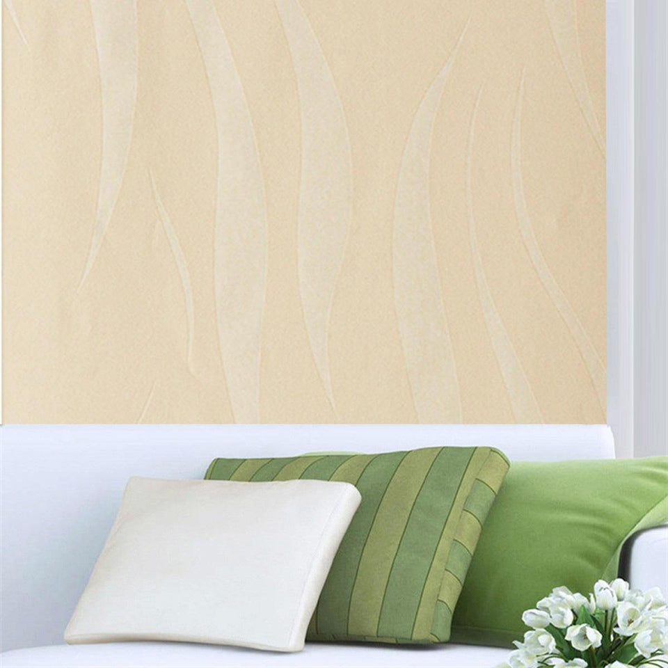 32ft 3 Colors 3D Wave Stripe Wall paper Non-woven Wall Sticker Paper Roll Home Decoration