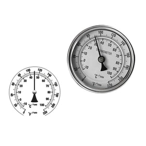 Homebrewing Beer Brewing Wine Thermometer Weldless Bi-metal Thermometer Kit 3"Face & 2"Probe 1/2"MNPT 0~220F Degree Homebrew Kettle