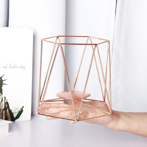 Metal Candle Holders Geometric Hexagon  Candle Holder Wedding Home Decor Tabletop Lantern